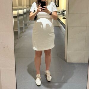 Seraphine Cream Textured Maternity Dress